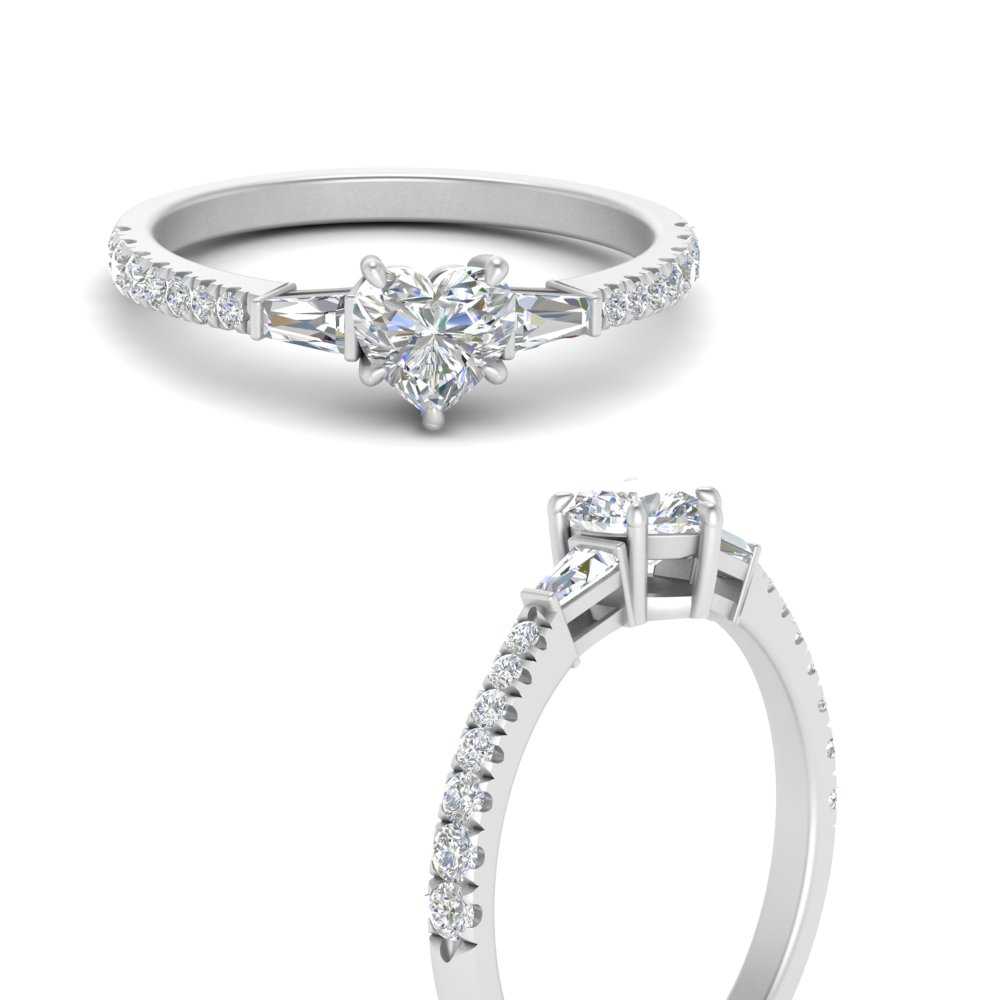 Delicate Antique Pave Heart Engagement Ring