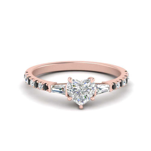 Delicate Antique Pave Heart Engagement Ring