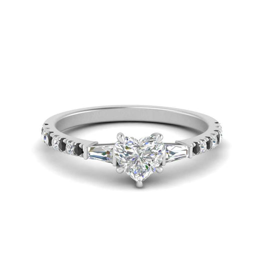 Delicate Antique Pave Heart Engagement Ring