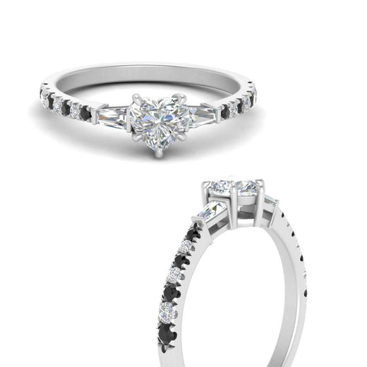 Delicate Antique Pave Heart Engagement Ring