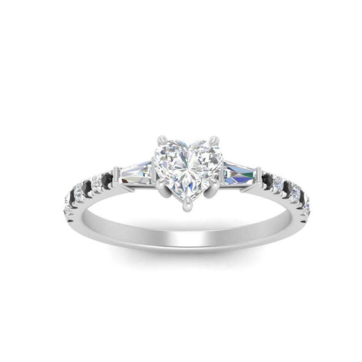 Delicate Antique Pave Heart Engagement Ring
