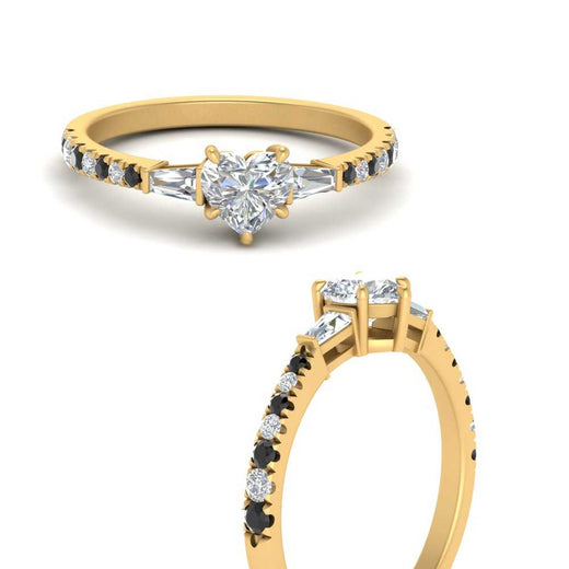 Delicate Antique Pave Heart Engagement Ring