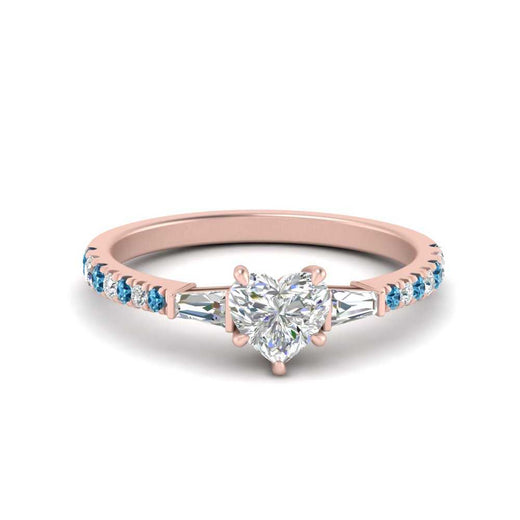 Delicate Antique Pave Heart Engagement Ring