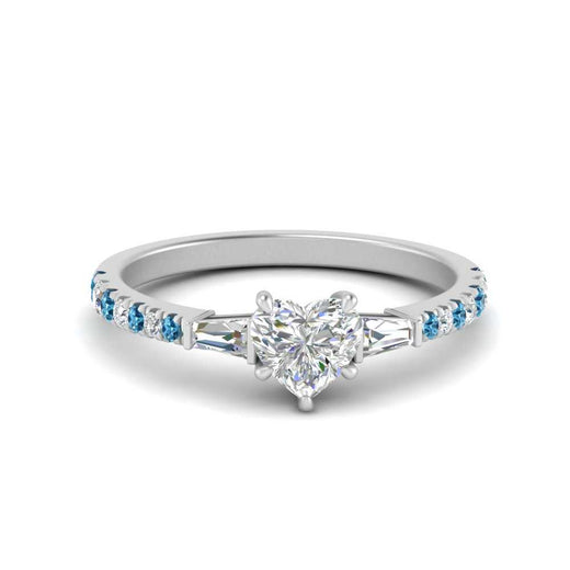 Delicate Antique Pave Heart Engagement Ring