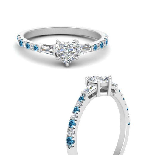 Delicate Antique Pave Heart Engagement Ring