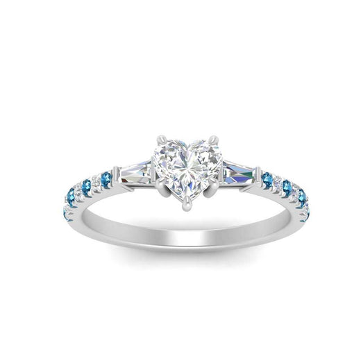 Delicate Antique Pave Heart Engagement Ring