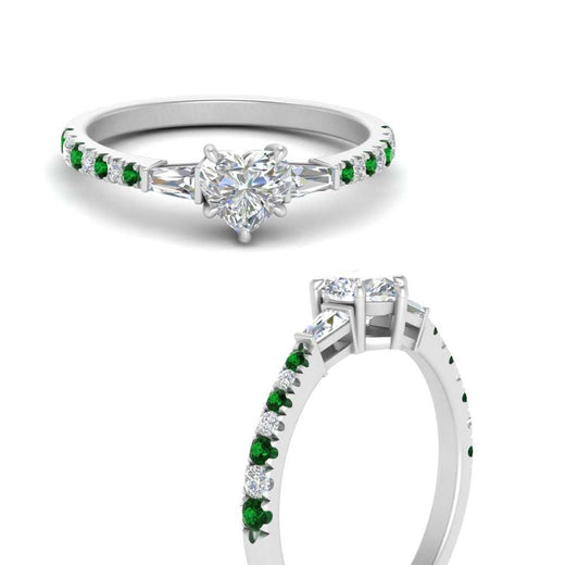 Delicate Antique Pave Heart Engagement Ring