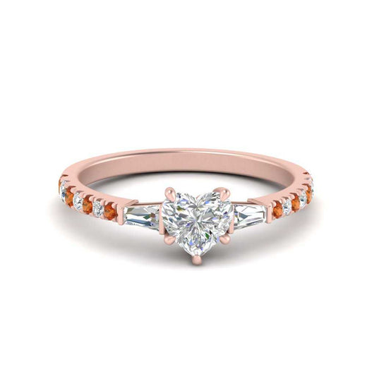 Delicate Antique Pave Heart Engagement Ring