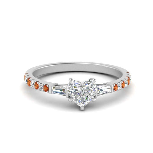 Delicate Antique Pave Heart Engagement Ring