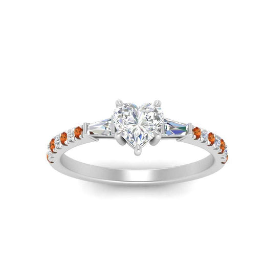 Delicate Antique Pave Heart Engagement Ring