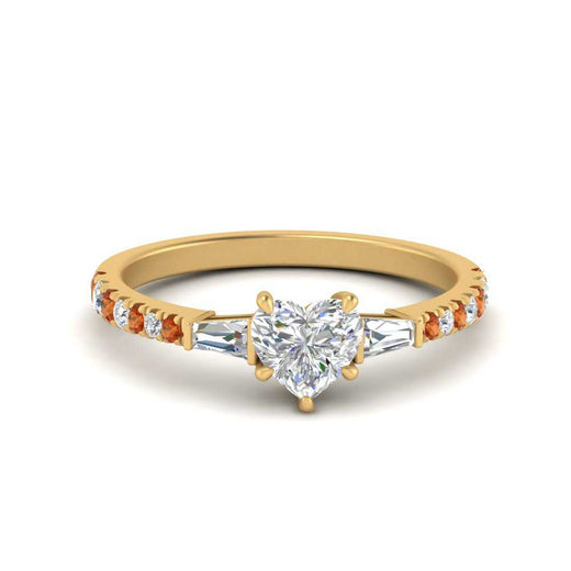 Delicate Antique Pave Heart Engagement Ring