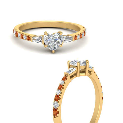 Delicate Antique Pave Heart Engagement Ring