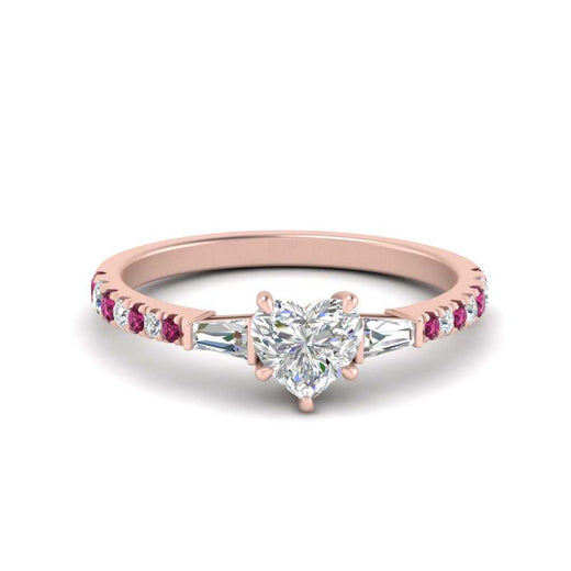 Delicate Antique Pave Heart Engagement Ring