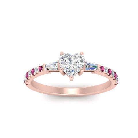 Delicate Antique Pave Heart Shaped Diamond Ring