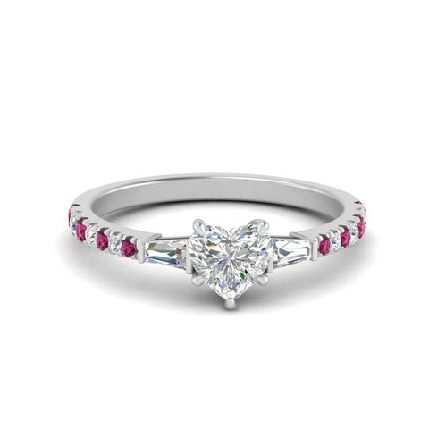 Delicate Antique Pave Heart Shaped Diamond Ring