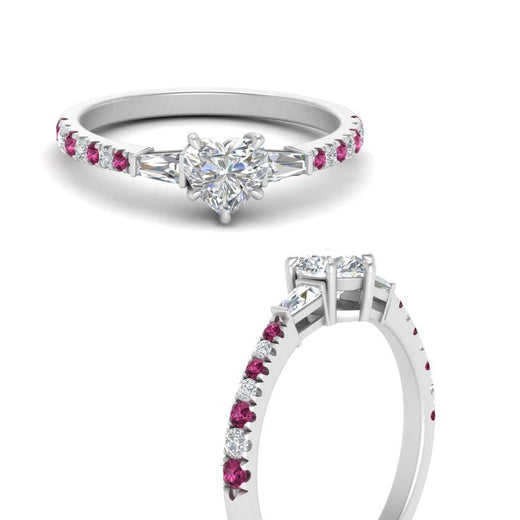 Delicate Antique Pave Heart Engagement Ring