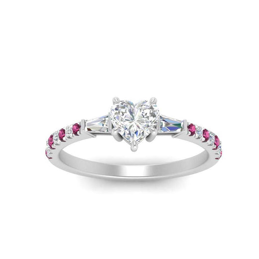 Delicate Antique Pave Heart Engagement Ring