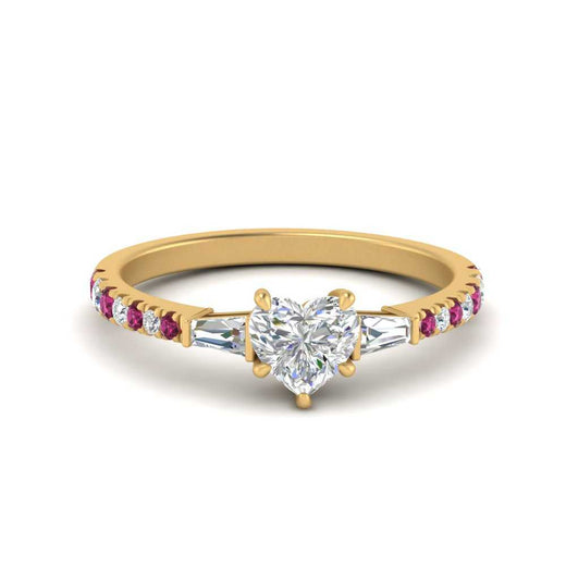 Delicate Antique Pave Heart Engagement Ring