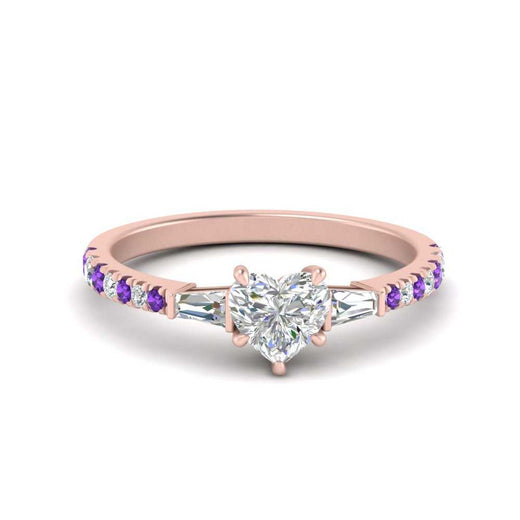 Delicate Antique Pave Heart Engagement Ring