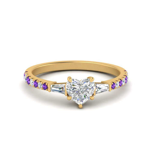 Delicate Antique Pave Heart Engagement Ring