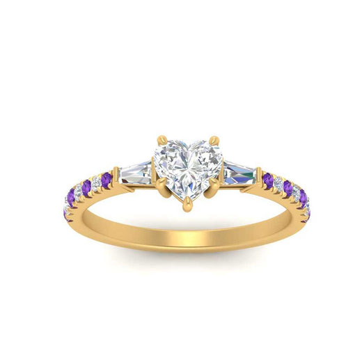 Delicate Antique Pave Heart Engagement Ring