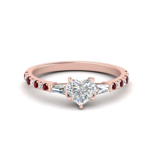 Delicate Antique Pave Heart Engagement Ring