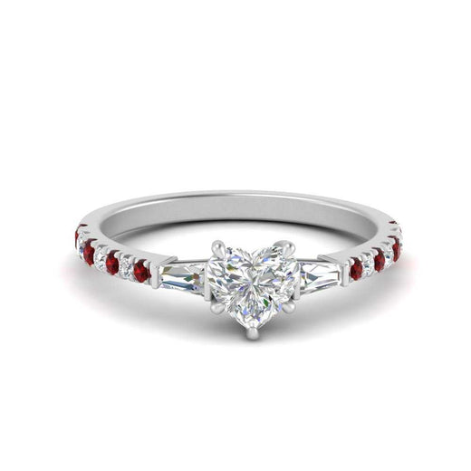 Delicate Antique Pave Heart Engagement Ring