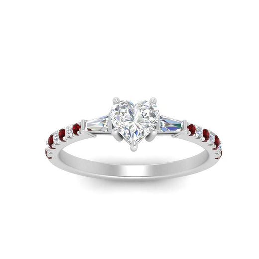 Delicate Antique Pave Heart Engagement Ring