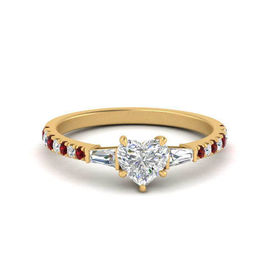 Delicate Antique Pave Heart Engagement Ring