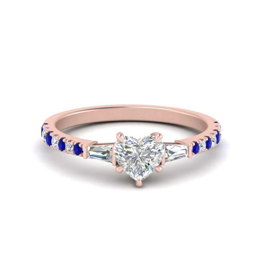 Delicate Antique Pave Heart Engagement Ring