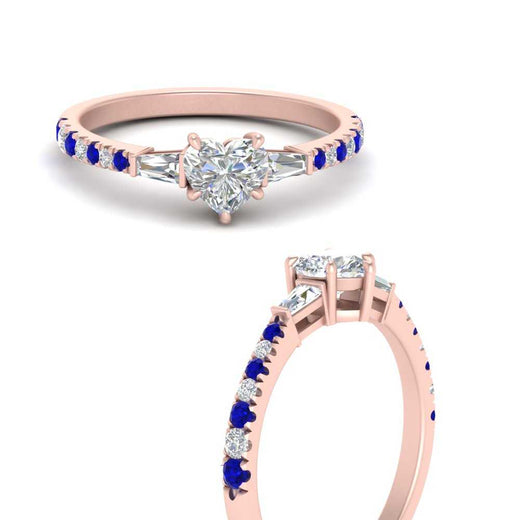 Delicate Antique Pave Heart Engagement Ring