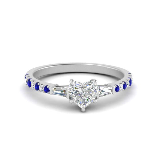 Delicate Antique Pave Heart Engagement Ring