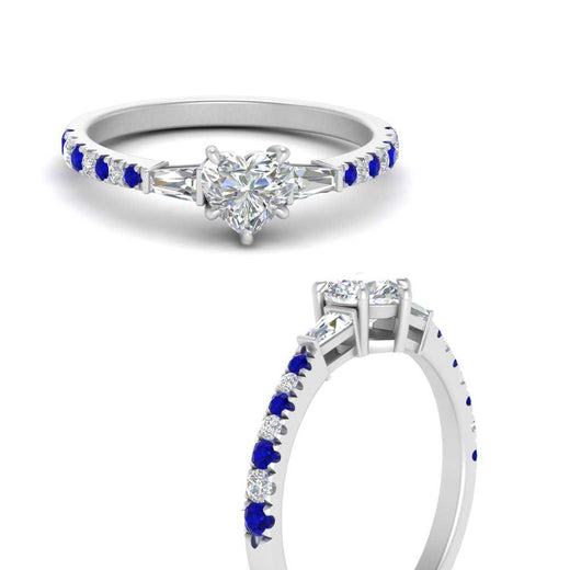 Delicate Antique Pave Heart Engagement Ring