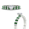 Load image into Gallery viewer, heart-shaped-french-pave-emerald-wedding-ring-set-in-white-gold-FD11408HTGEMGRANGLE3-NL-WG_18f82e92-5959-43ea-8465-c2b3f59d0cf6?v=1763104428