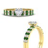 Load image into Gallery viewer, heart-shaped-french-pave-emerald-wedding-ring-set-in-yellow-gold-FD11408HTGEMGRANGLE3-NL-YG_b7686737-50e4-45aa-9bb0-1b5708c6fc8e?v=1763104428