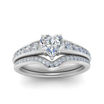 Load image into Gallery viewer, heart-shaped-graduated-channel-diamond-wedding-set-in-FD122866HT-NL-WG
