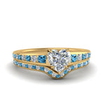 Load image into Gallery viewer, heart-shaped-graduated-channel-diamond-wedding-set-with-blue-topaz-in-FD122866HTGICBLTO-NL-YG
