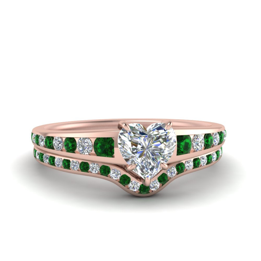 heart-shaped-graduated-channel-diamond-wedding-set-with-emerald-in-FD122866HTGEMGR-NL-RG
