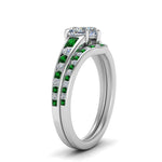 Load image into Gallery viewer, heart-shaped-graduated-channel-diamond-wedding-set-with-emerald-in-FD122866HTGEMGR-NL-WG
