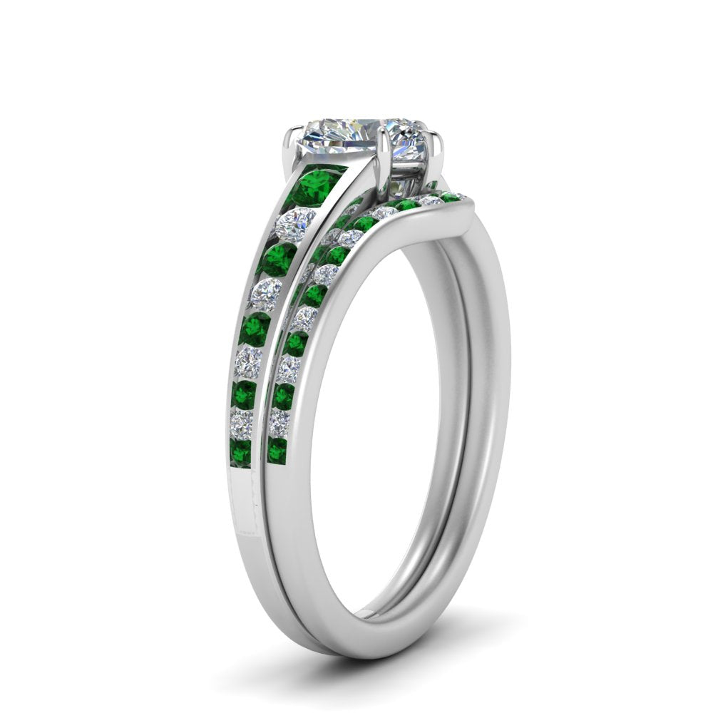 heart-shaped-graduated-channel-diamond-wedding-set-with-emerald-in-FD122866HTGEMGR-NL-WG