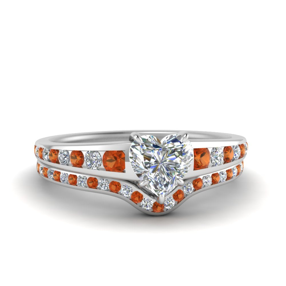 heart-shaped-graduated-channel-diamond-wedding-set-with-orange-sapphire-in-FD122866HTGSAOR-NL-WG