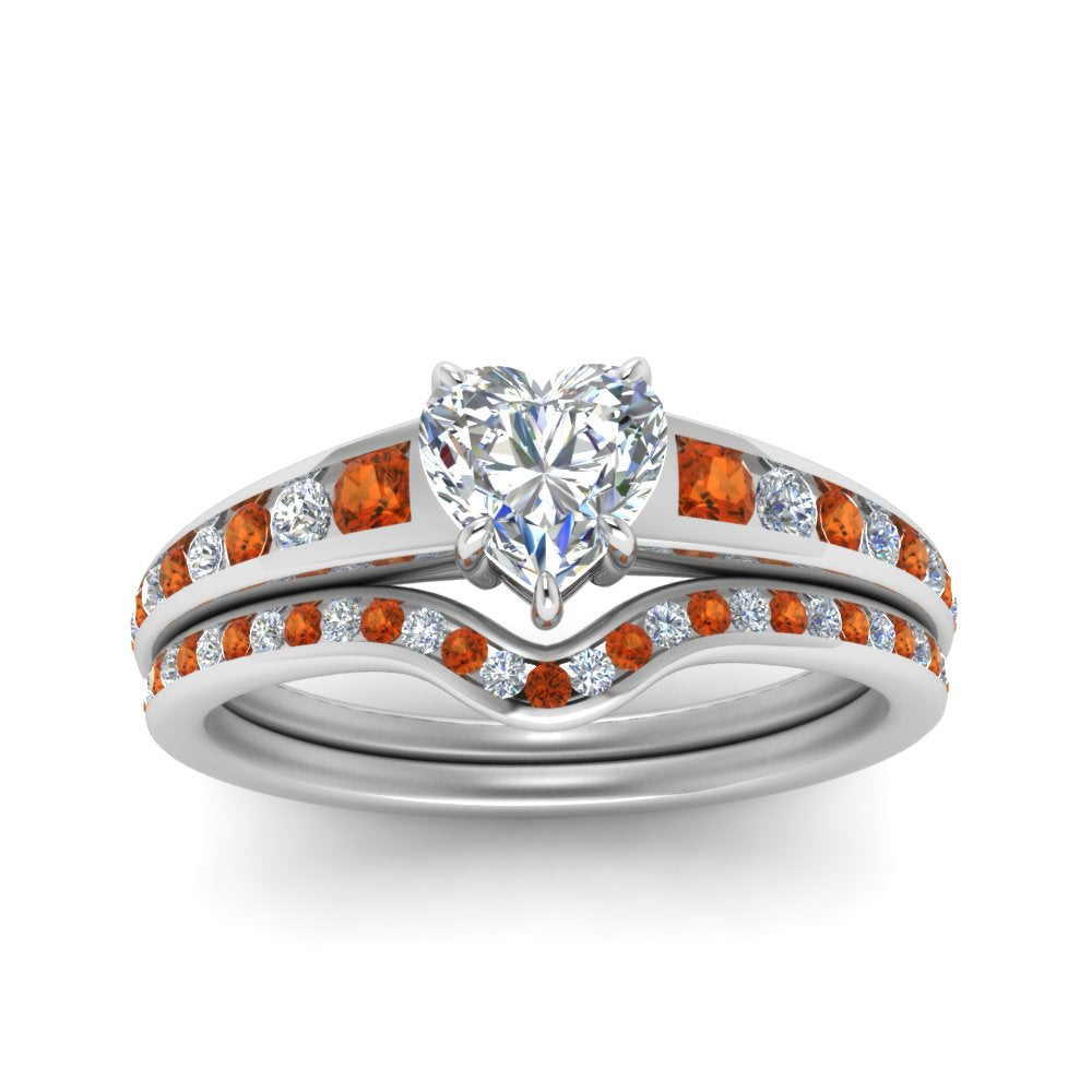 heart-shaped-graduated-channel-diamond-wedding-set-with-orange-sapphire-in-FD122866HTGSAOR-NL-WG