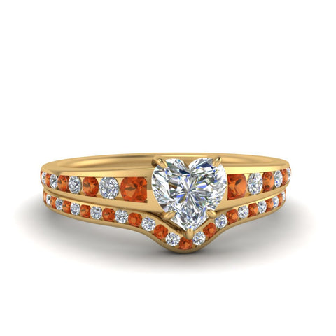 heart-shaped-graduated-channel-diamond-wedding-set-with-orange-sapphire-in-FD122866HTGSAOR-NL-YG
