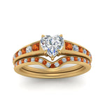 Load image into Gallery viewer, heart-shaped-graduated-channel-diamond-wedding-set-with-orange-sapphire-in-FD122866HTGSAOR-NL-YG
