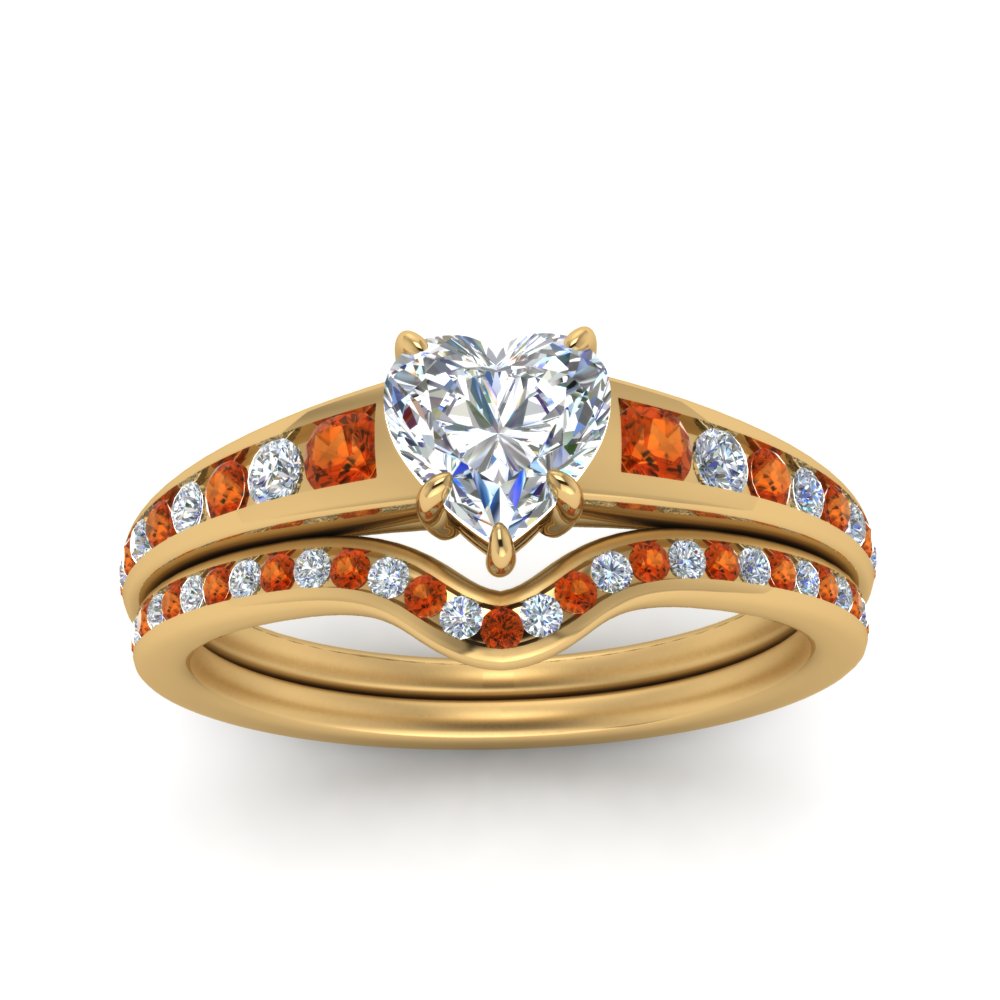 heart-shaped-graduated-channel-diamond-wedding-set-with-orange-sapphire-in-FD122866HTGSAOR-NL-YG