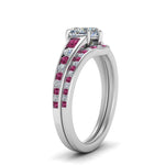 Load image into Gallery viewer, heart-shaped-graduated-channel-diamond-wedding-set-with-pink-sapphire-in-FD122866HTGSADRPI-NL-WG
