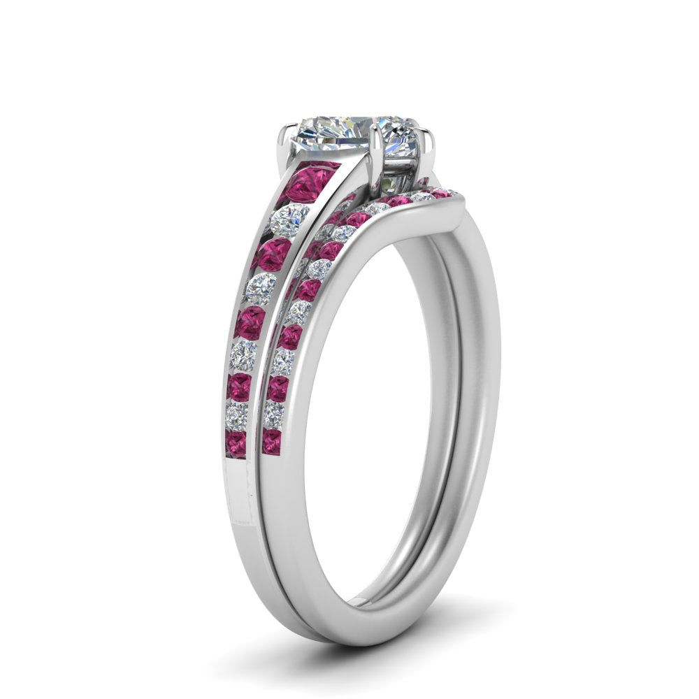 heart-shaped-graduated-channel-diamond-wedding-set-with-pink-sapphire-in-FD122866HTGSADRPI-NL-WG