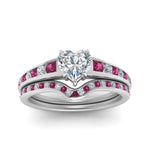 Load image into Gallery viewer, heart-shaped-graduated-channel-diamond-wedding-set-with-pink-sapphire-in-FD122866HTGSADRPI-NL-WG
