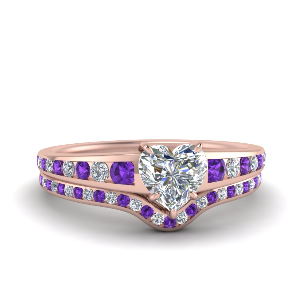 heart-shaped-graduated-channel-diamond-wedding-set-with-purple-topaz-in-FD122866HTGVITO-NL-RG