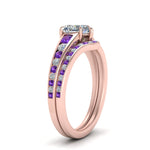 Load image into Gallery viewer, heart-shaped-graduated-channel-diamond-wedding-set-with-purple-topaz-in-FD122866HTGVITO-NL-RG
